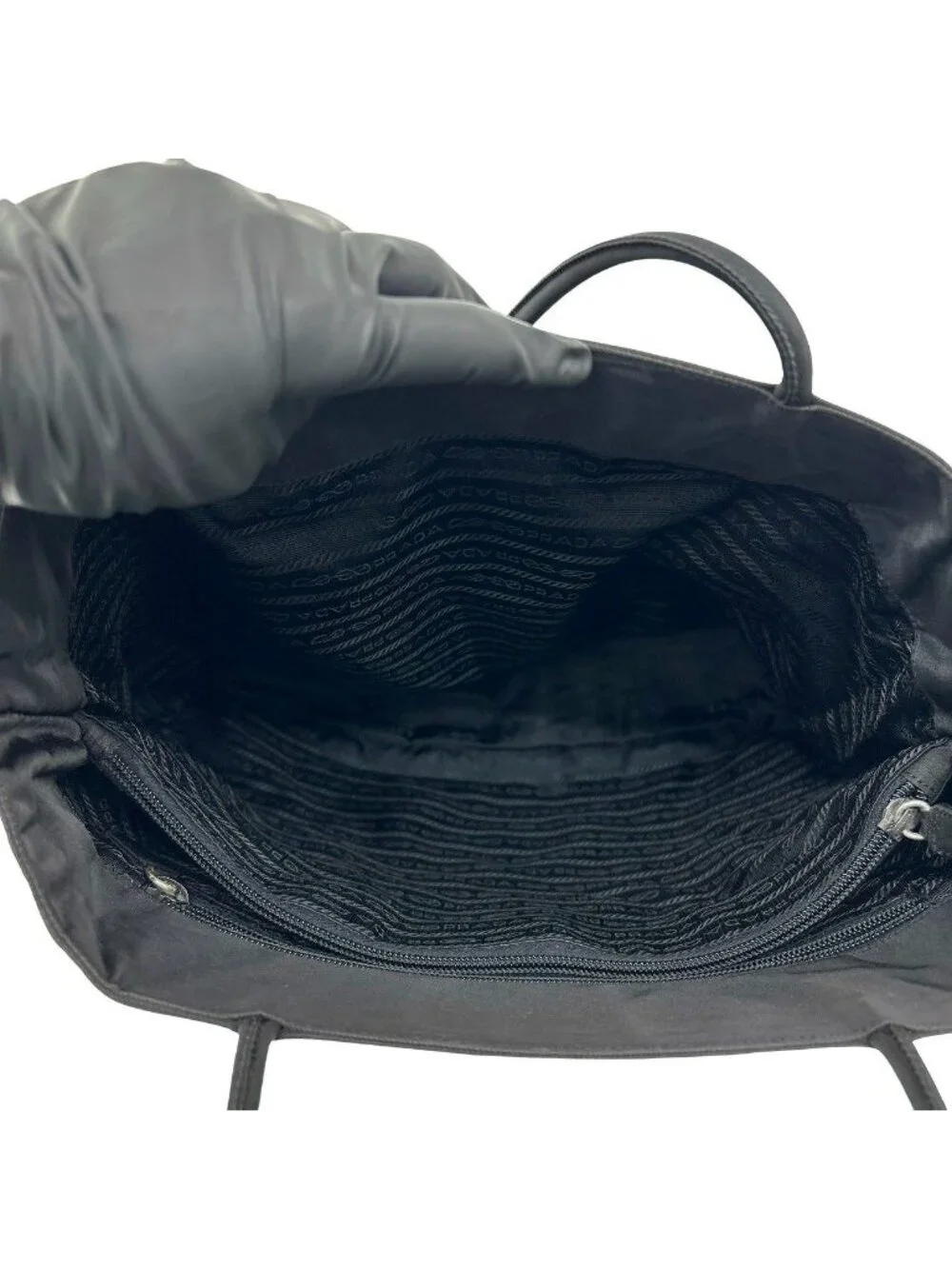 Prada Tessuto Nylon Tote Handbag Business Black